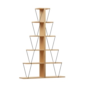 Βιβλιοθήκη mini Tars Sonoma - μαύρο 130x22x146 cm