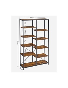 Βιβλιοθήκη Vasagle, Rustic Καφέ, LLS155B01, 30 x 100 x 170 cm - Img 4