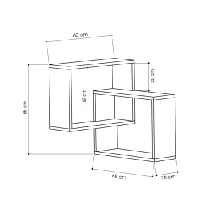 Γωνιακό ράφι Ring Δρυς 68x68x60 cm - Img 3