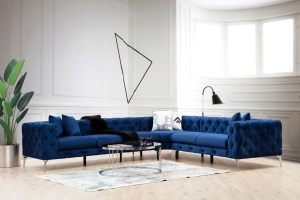 Γωνιακός Καναπές Como Navy Blue