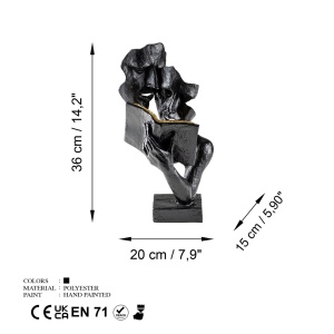 Διακοσμητικό αντικείμενο Lecteur Μαύρο 20x36x15 cm - Img 7