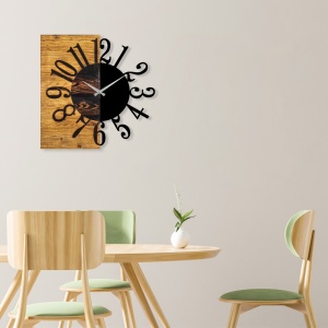 Διακοσμητικό Ξύλινο Ρολόι Τοίχου Wooden Καρυδί 58x3x58 cm - Img 2