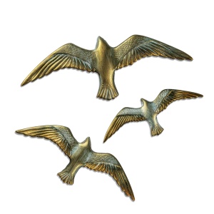 Διακοσμητικό Τοίχου Flying Seagulls, Χρυσό, 30x11x2 cm - Img 6