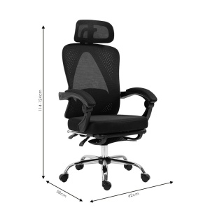 Διευθυντική καρέκλα γραφείου με υποπόδιο Titan Premium Quality ύφασμα υψηλής ποιότητας - πλέγμα μαύρο - Img 12
