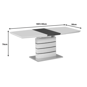 Επεκτεινόμενο τραπέζι Darsile Γκρι Ανθρακί MDF 140x90x76 cm - Img 10