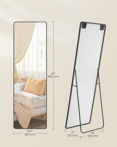 Επιδαπέδιος καθρέφτης Μαύρο Songmics 160x50x1.3 cm