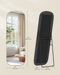 Επιδαπέδιος καθρέφτης Songmics Μαύρο 160x50x3.8 cm - Img 5