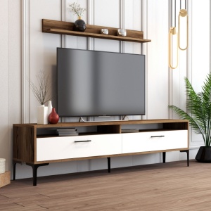 Έπιπλο TV Istanbul-Walnut, Λευκό - Img 2