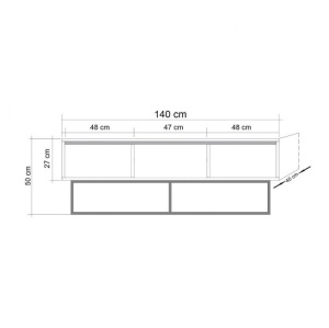 Έπιπλο TV Milo 140 Walnut-Μαύρο - Img 6