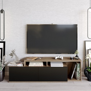Έπιπλο TV Nexera-Walnut, Μαύρο - Img 2