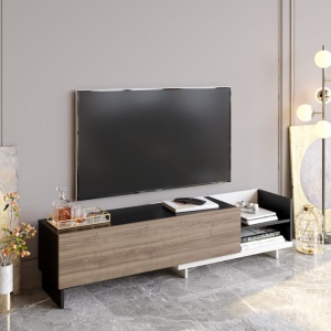 Έπιπλο TV Parion-Λευκό, Μαύρο, Walnut - Img 2