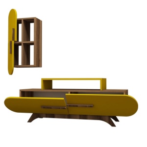 Έπιπλο TV Rose S-Walnut, Yellow - Img 4