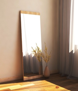 Επιτοίχιος καθρέφτης Azus Natural 40x120x2.2 cm - Img 2