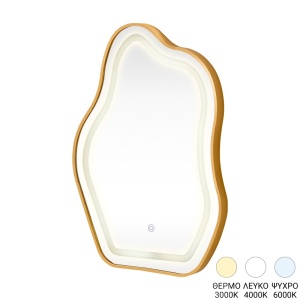 Επιτοίχιος καθρέφτης LED, Bloby, Pako, Χρυσό 50x4x70 cm