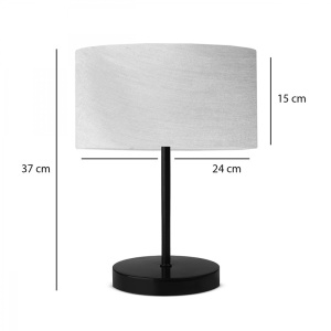Επιτραπέζιο φωτιστικό Roojee, Pako World, E27, Μπεζ-Μαύρο, 24x24x37 cm - Img 2