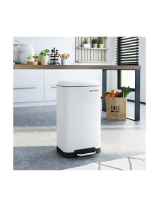 Κάδος ανακύκλωσης, Songmics, 30L, LTB01W, Soft Close, Λευκό - Img 2