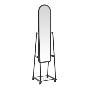 Καθρέφτης με ράφια Lomna Μαύρο 38.5x37.5x160 cm