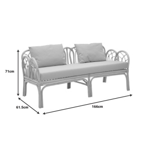 Καναπές κήπου 2 θέσεων Ytrone Boho Pako World Natural 166x61.5x71 cm - Img 7