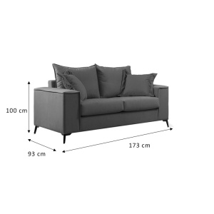 Καναπές 2 θέσεων Verona 2 Pako World Σκούρο Μπλε 173x93x100 cm - Img 4