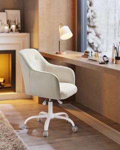 Καρέκλα γραφείου boucle Cappuccino Songmics 60.8x58x96 cm - Img 4