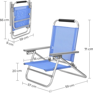 Καρέκλα παραλίας Songmics Πράσινο 57x59x71 cm - Img 6