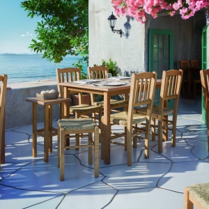 Καρέκλα Dmnir Charchie με perna από ξύλο οξιάς solid finisaj καρυδιά 41x42x92 cm - Img 2