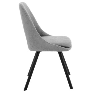 Καρέκλα Initiate material teddy γκρι-μαύρο πόδι μεταλλικό 48x57x85 cm - Img 3