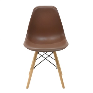 Καρέκλα Julita πλαστικό PP καφέ πόδια φυσικά 41x46x41+ cm - Img 4