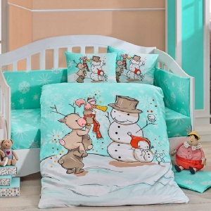 Κλινοσκεπάσματα Bebe Snowball Mint (Βαμβάκι Poplin)
