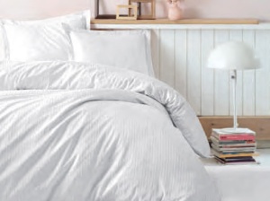 Κλινοσκεπάσματα Elegant Stripe Λευκό (Σατέν Deluxe)
