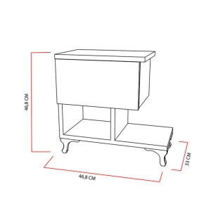 Κομοδίνο PWF-0409 Λευκό 47x33x47 cm - Img 6