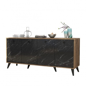Κονσόλα Elite 1618 Walnut-Μαύρο Marble - Img 4