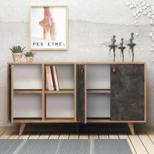 Κονσόλα Planky Oak-Dark Concrete - Img 2