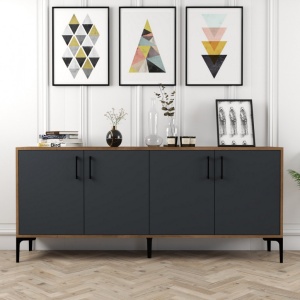 Κονσόλα Kiev Walnut-Ανθρακί