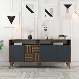 Κονσόλα Milan 160 - Walnut, Ανθρακί