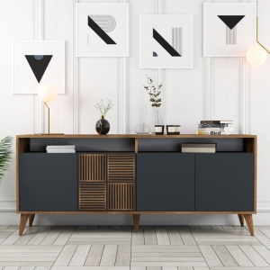 Κονσόλα Milan Walnut-Ανθρακί