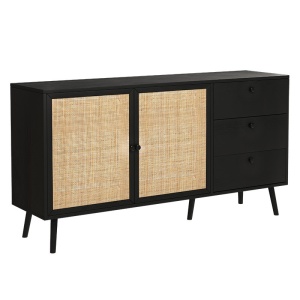 Κονσόλα Oslo μαύρη με χρώμα φυσικού ξύλου 150x39x79 cm