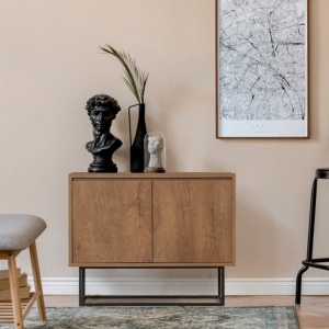Κονσόλα Zuri Walnut-Μαύρο