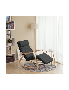 Κουνιστή Πολυθρόνα, Songmics, Γκρι, LYY10G, 150 Kg, 67 x 115 x 91 cm - Img 2