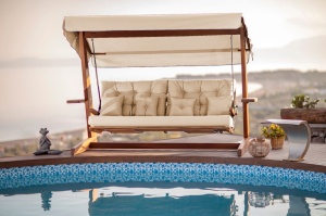 Κούνια Κήπου 3 Θέσεων Luna Deluxe 2600, Μπεζ, 260x200x195 cm