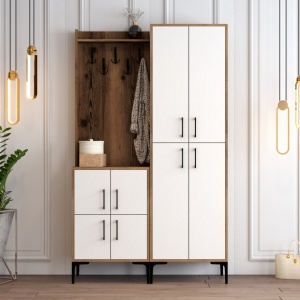 Κρεμάστρα BerlinBA Walnut-Λευκό