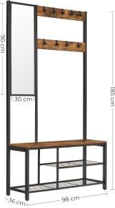 Κρεμάστρα Vasagle Καφέ 98x36x185 cm - Img 3