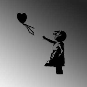 Μεταλλικός πίνακας Banksy Μαύρο 105x85 cm - Img 5