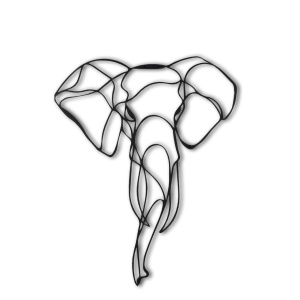 Μεταλλικός πίνακας Elephant Μαύρο 52x41 cm - Img 3