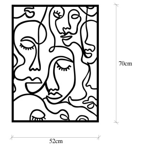 Μεταλλικός πίνακας Faces Μαύρο 52x70 cm - Img 7