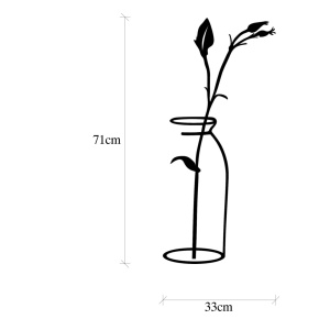 Μεταλλικός πίνακας Flower Μαύρο 33x0.15x71 cm - Img 6