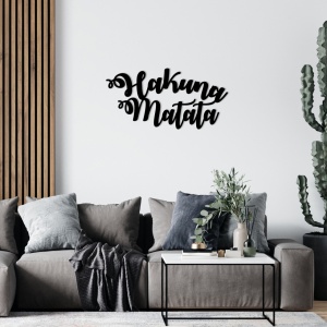 Μεταλλικός πίνακας Hakuna Μαύρο 70x35 cm - Img 2