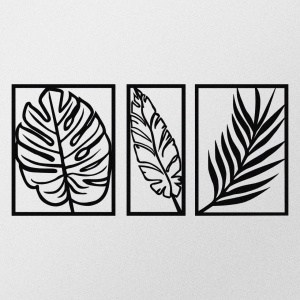 Μεταλλικός πίνακας Leaf2 Μαύρο 80x38 cm - Img 4