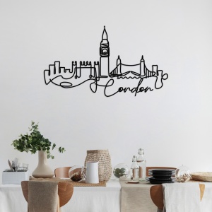 Μεταλλικός πίνακας London Μαύρο 120x53x1.5 cm - Img 3