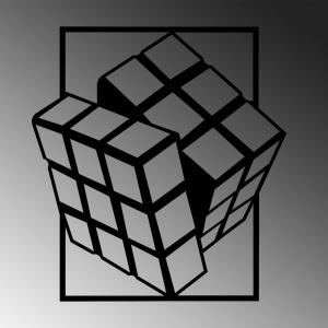 Μεταλλικός πίνακας Rubik's Μαύρο 64x69 cm - Img 4
